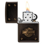 Zippo Harley-Davidson Black and Gold Windproof Lighter - Everyday Smoking 