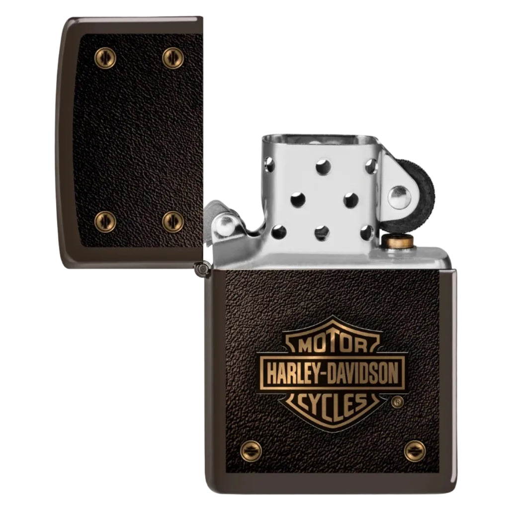 Zippo Harley-Davidson Black and Gold Windproof Lighter - Everyday Smoking 