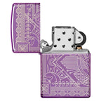 Zippo Purple Ornate Line Art Windproof Lighter - Everyday Smoking 