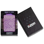 Zippo Purple Ornate Line Art Windproof Lighter - Everyday Smoking 