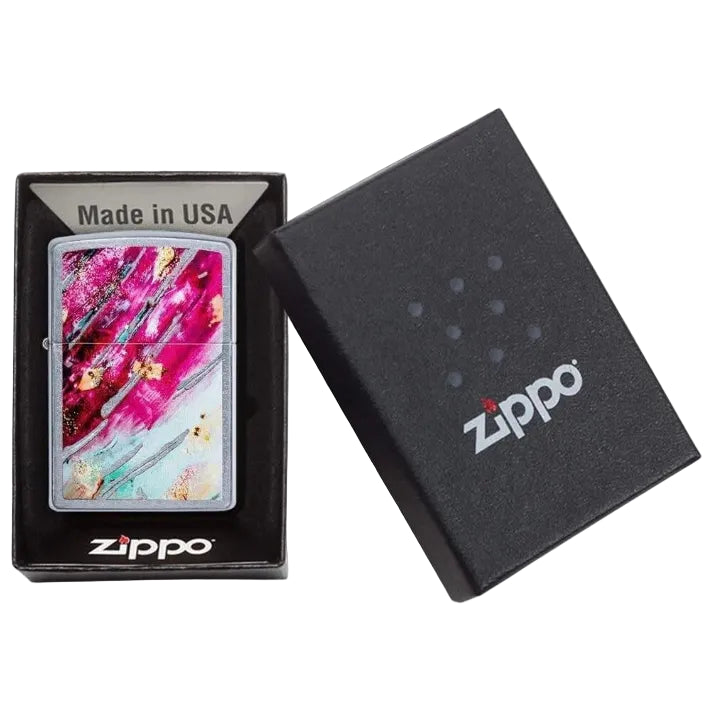 Zippo Abstract Brushstroke Art Colourful Windproof Lighter - Everyday Smoking 