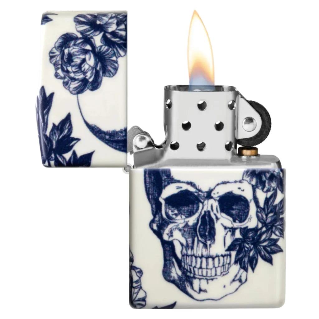 Zippo Floral Skull Glow in the Dark Windproof Lighter - Everyday Smoking 