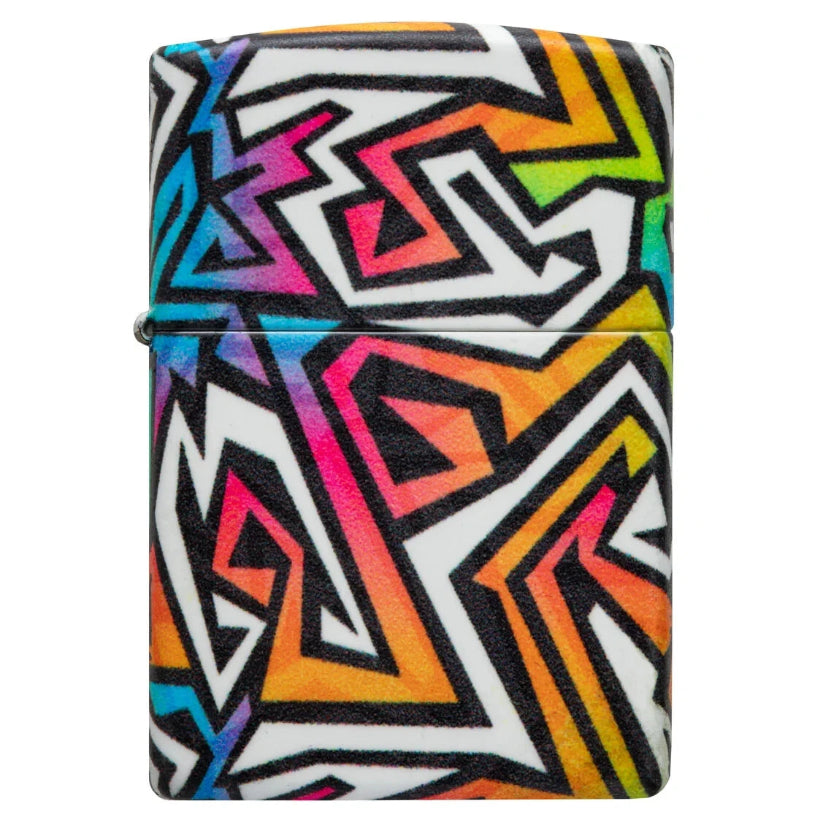 Zippo Bold Multicolour Geometric Design Windproof Lighter - Everyday Smoking 