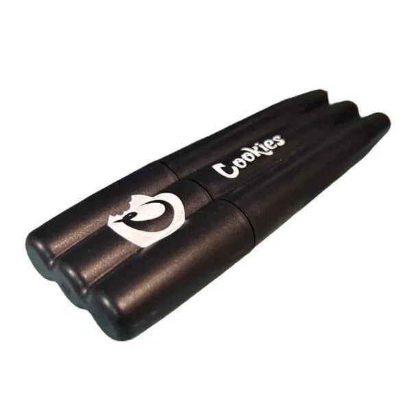 Cookies White Triple Cone Joint Holder showing three cylindrical joints in a sleek white holder.