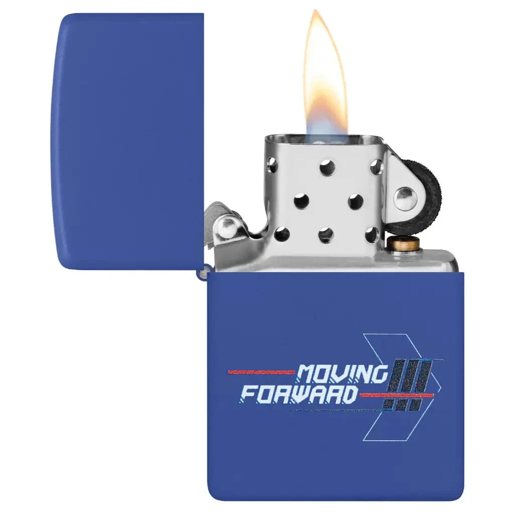 Zippo Blue Matte Moving Forward Windproof Lighter - Everyday Smoking 