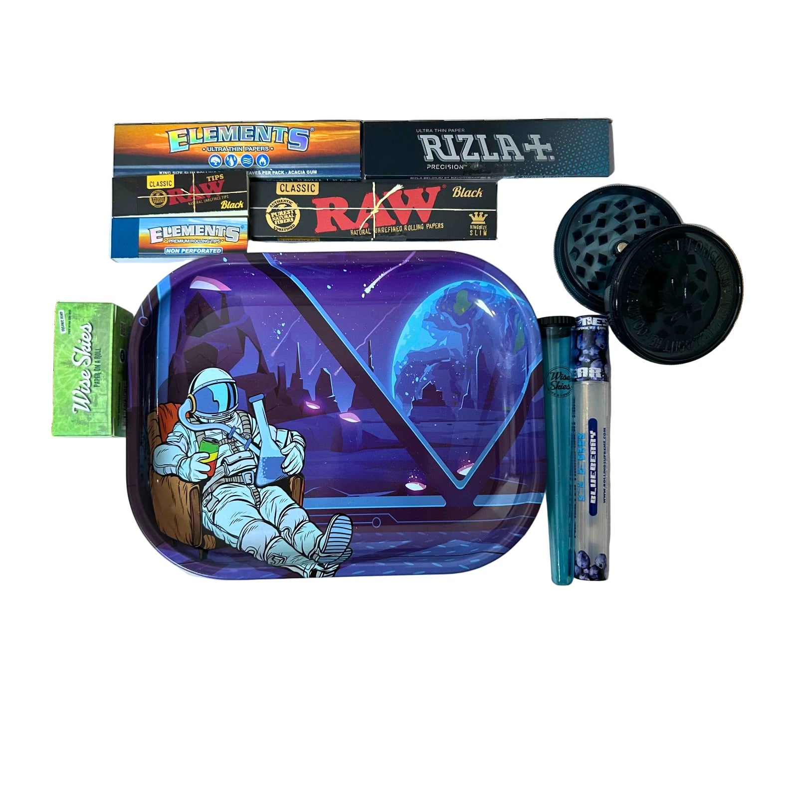 Spaced Out Astonaut Rolling Tray Set - Everyday Smoking 