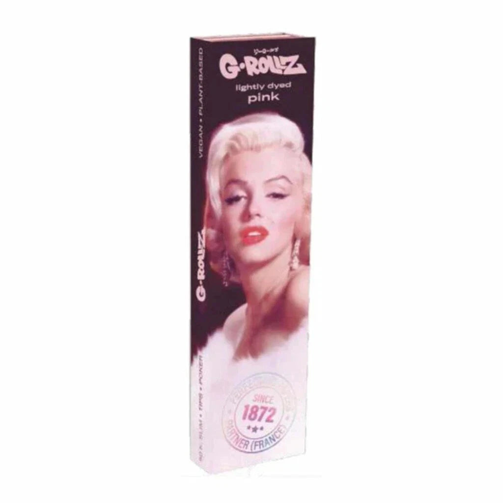 G Rollz Marilyn Pink King Size Papers with Tips & Bamboo Poker - Everyday Smoking 