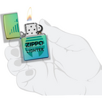 Zippo Windproof Retro Logo Iridescent Green Lighter - Everyday Smoking 