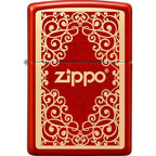 Zippo Red Gold Scroll Ornament Lighter - Everyday Smoking 