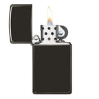Zippo Slim High Polish Black Windproof Lighter - Everyday Smoking 