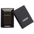 Zippo Slim High Polish Black Windproof Lighter - Everyday Smoking 