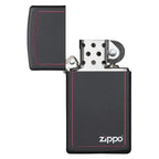 Zippo Black Matte with Red Border Windproof Lighter - Everyday Smoking 