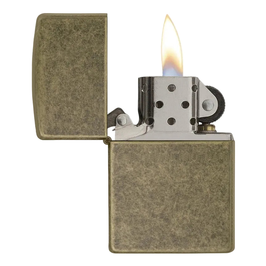 Zippo Classic Antique Brass Finish Windproof Lighter - Everyday Smoking 