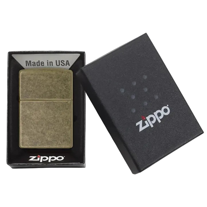 Zippo Classic Antique Brass Finish Windproof Lighter - Everyday Smoking 