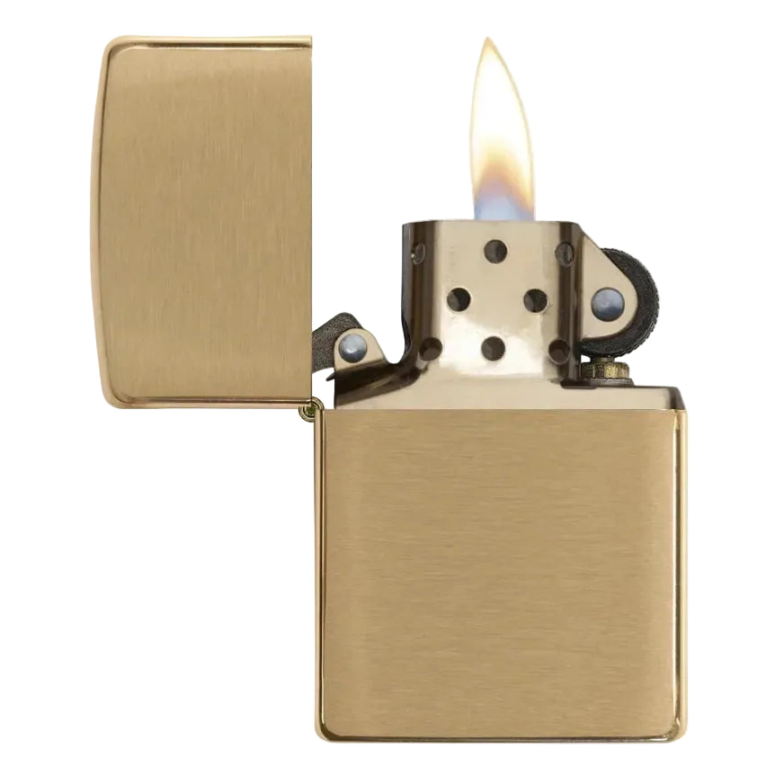 Zippo Classic Brushed Brass Windproof Lighter - Everyday Smoking 