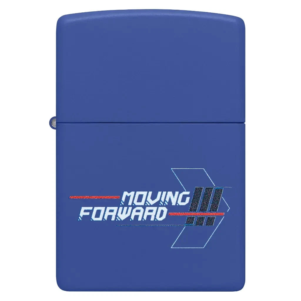 Zippo Blue Matte Moving Forward Windproof Lighter - Everyday Smoking 