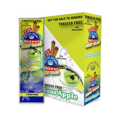 Hemparillo Royal Blunts "Sour Apple" XXL Hemp Wraps - Everyday Smoking 