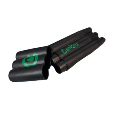 Cookies Green Triple Joint Holder cone holder by Everyday Smoking, featuring three compartments for storing and organizing cones.