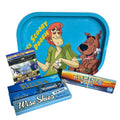 Cartoon character metal rolling tray with rolling papers and smoking accessories set