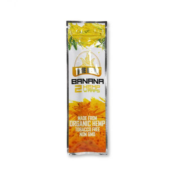 True Hemp Banana flavoured hemp wraps made from organic hemp in resealable foil pouch