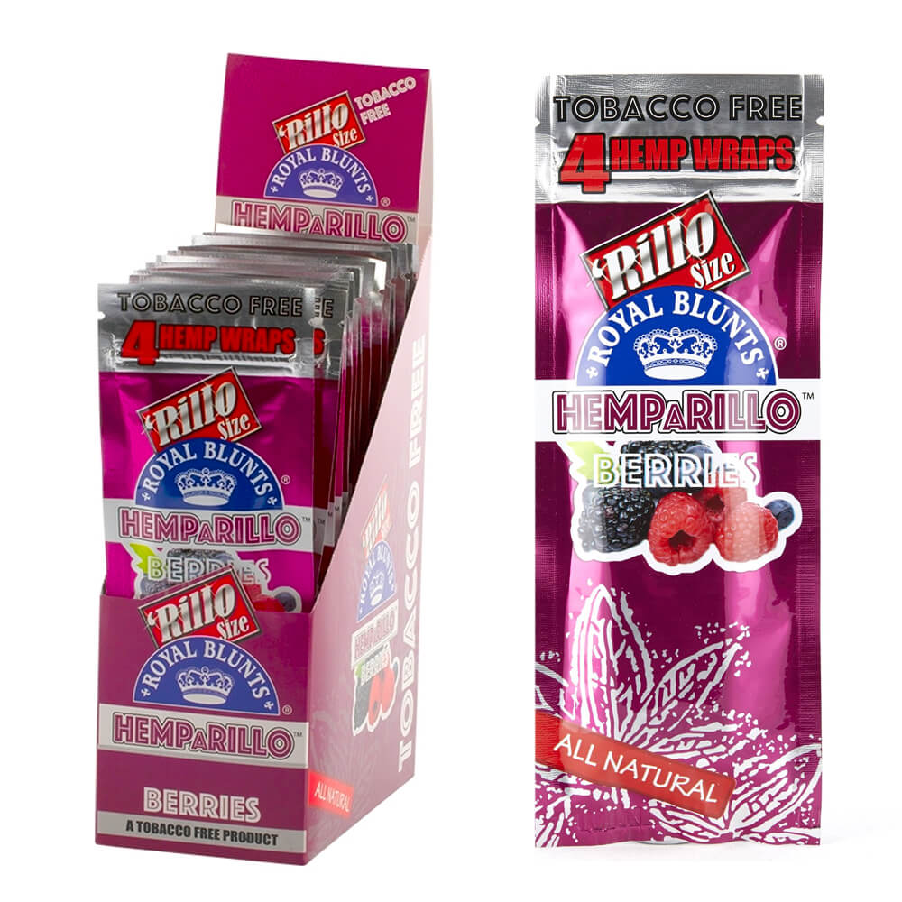 Hemparillo Royal Blunts "Berries" Rillo Size 4 Hemp Wraps - Everyday Smoking 