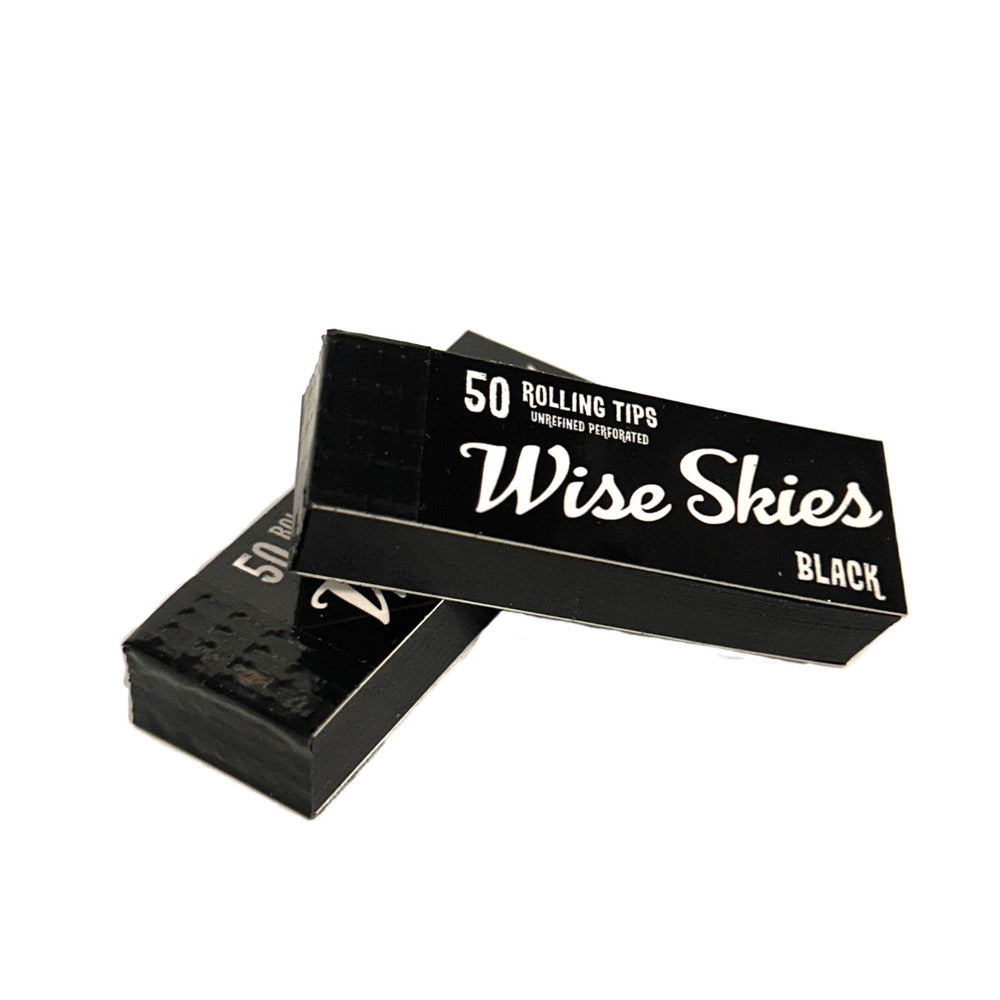 Wise Skies black unrefined perforated rolling tips
