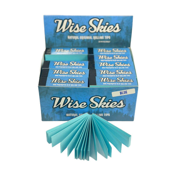 Wise Skies blue non perforated rolling tips
