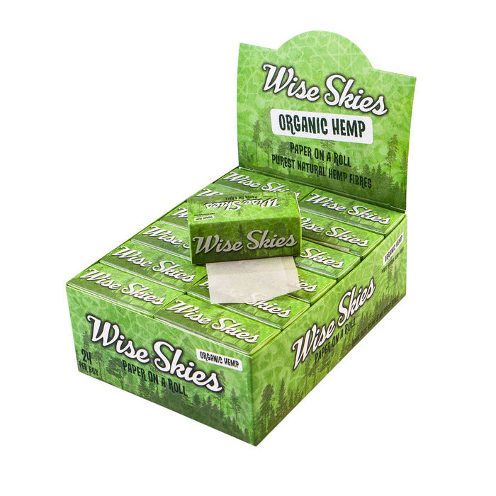 Wise Skies organic hemp 5 meter king size slim rolling paper roll
