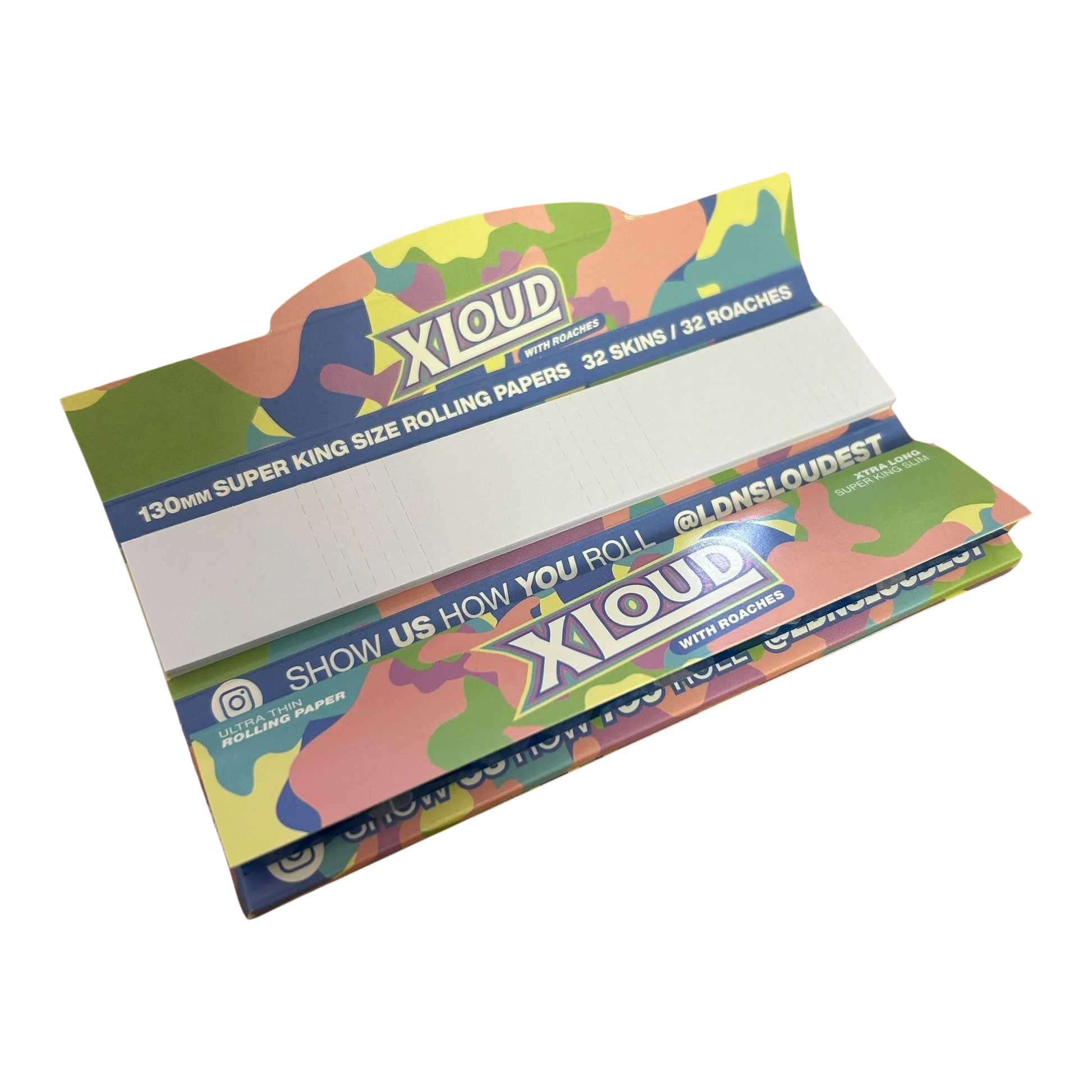 XLoud extra long ultra thin rice milk rolling papers with tips super king slim

