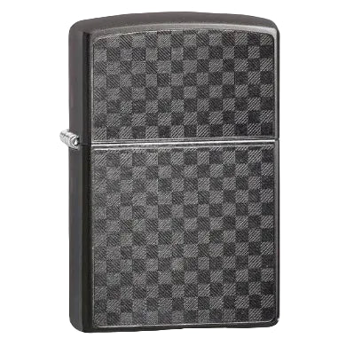 Zippo Black Ice checkered windproof lighter refillable metal design