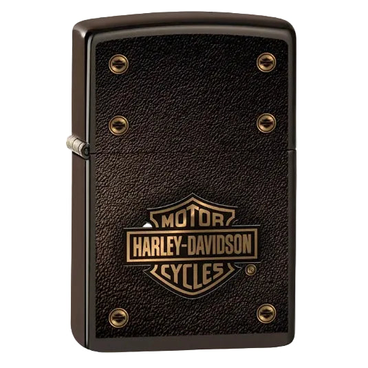 Zippo Harley-Davidson windproof lighter black textured finish gold logo