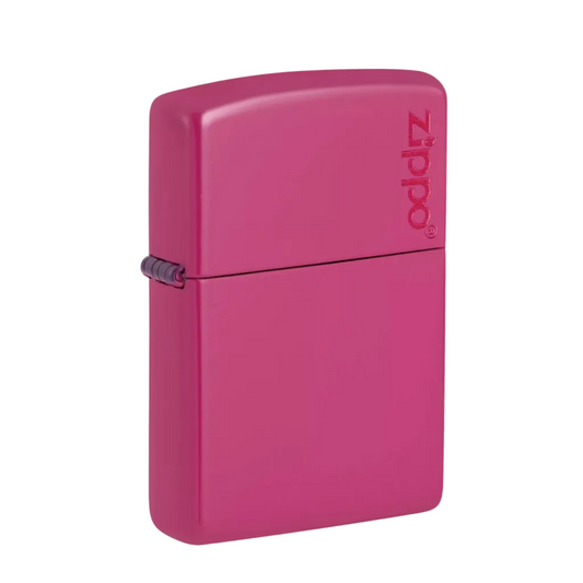 Zippo pink matte windproof lighter with vertical Zippo logo
