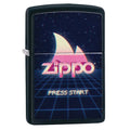Zippo windproof lighter press start retro gaming neon grid design