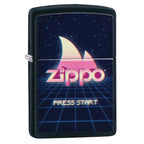 Zippo windproof lighter press start retro gaming neon grid design