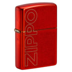 Zippo red matte windproof lighter with vertical Zippo logo